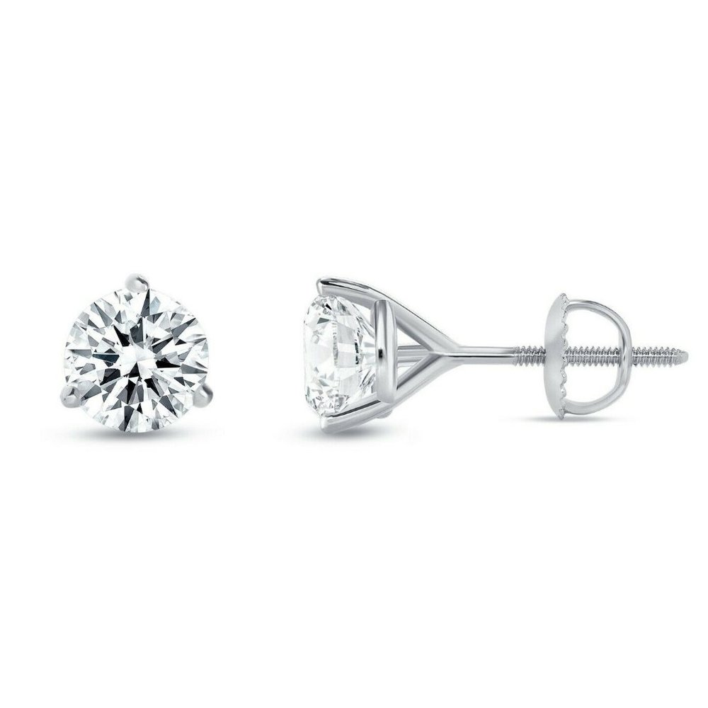 1ct Created Diamond Martini Earrings 14K White Gold
